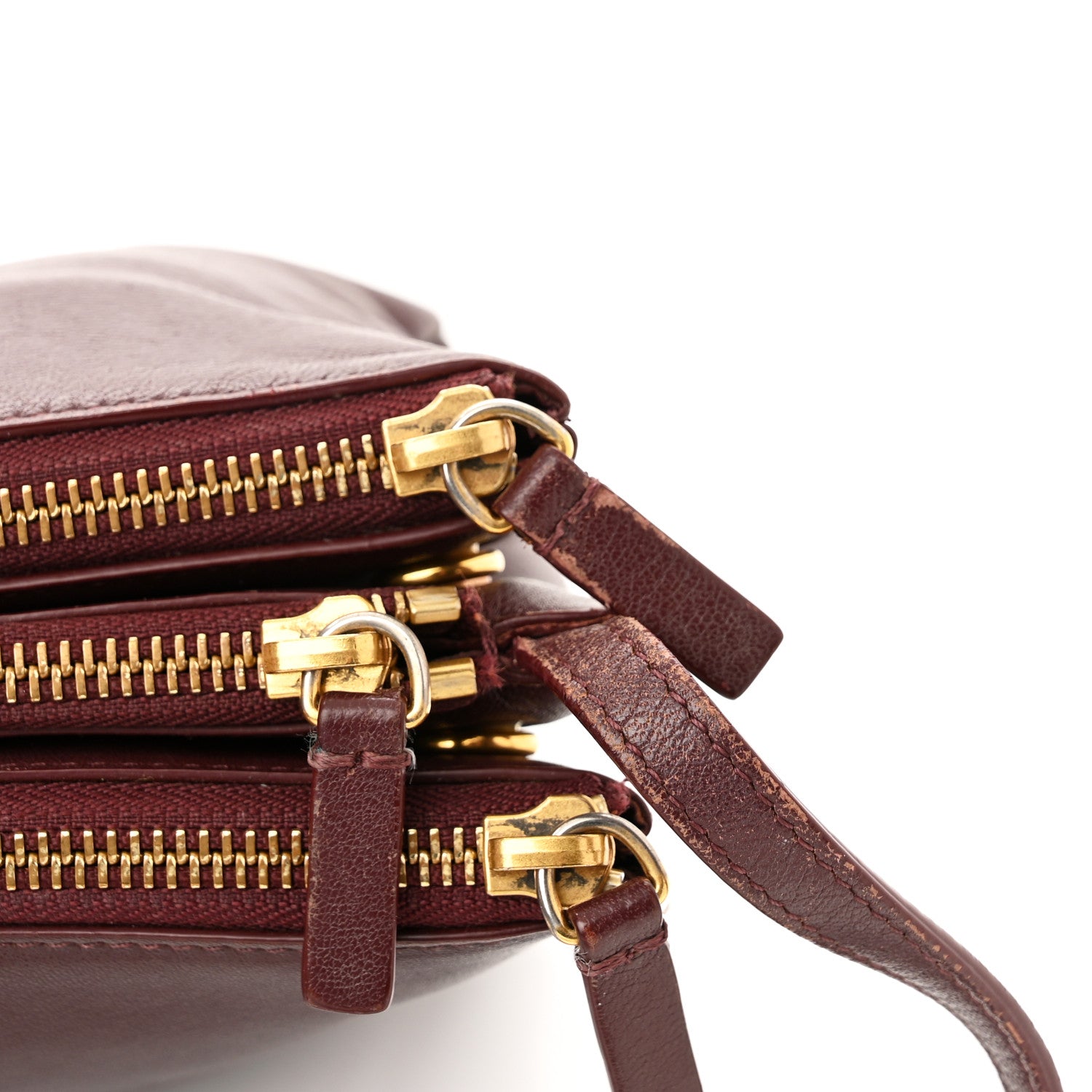 Celine Lambskin Large Trio Crossbody Bag Burgundy 14 of 14