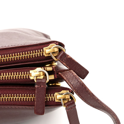 Celine Lambskin Large Trio Crossbody Bag Burgundy 14 of 14