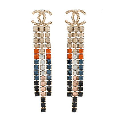 Chanel Baguette Crystal CC Drop Earrings Multi 1 of 6