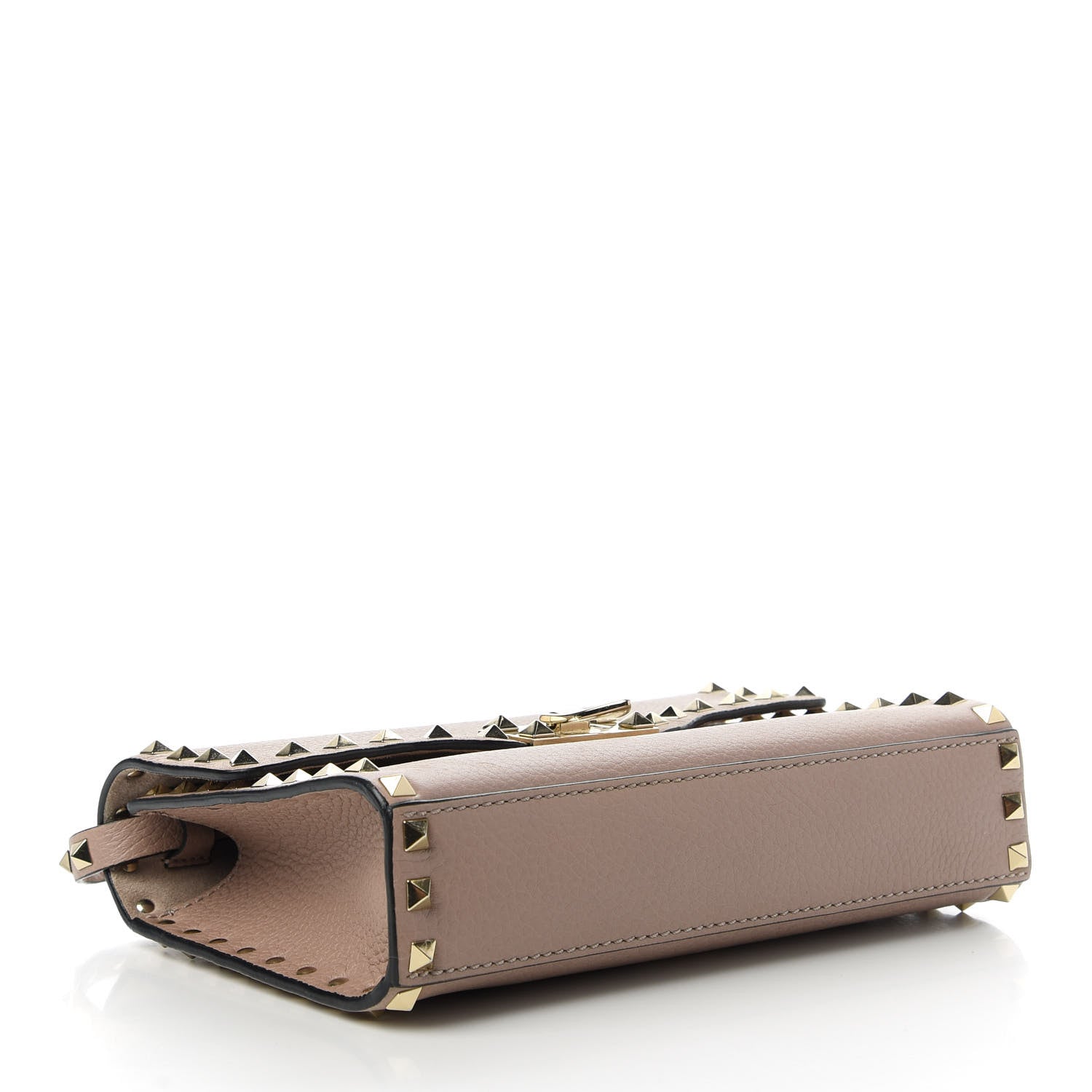 Valentino Garavani Pebbled Calfskin Medium Rockstud Flip Lock Crossbody Bag Poudre 4 of 9