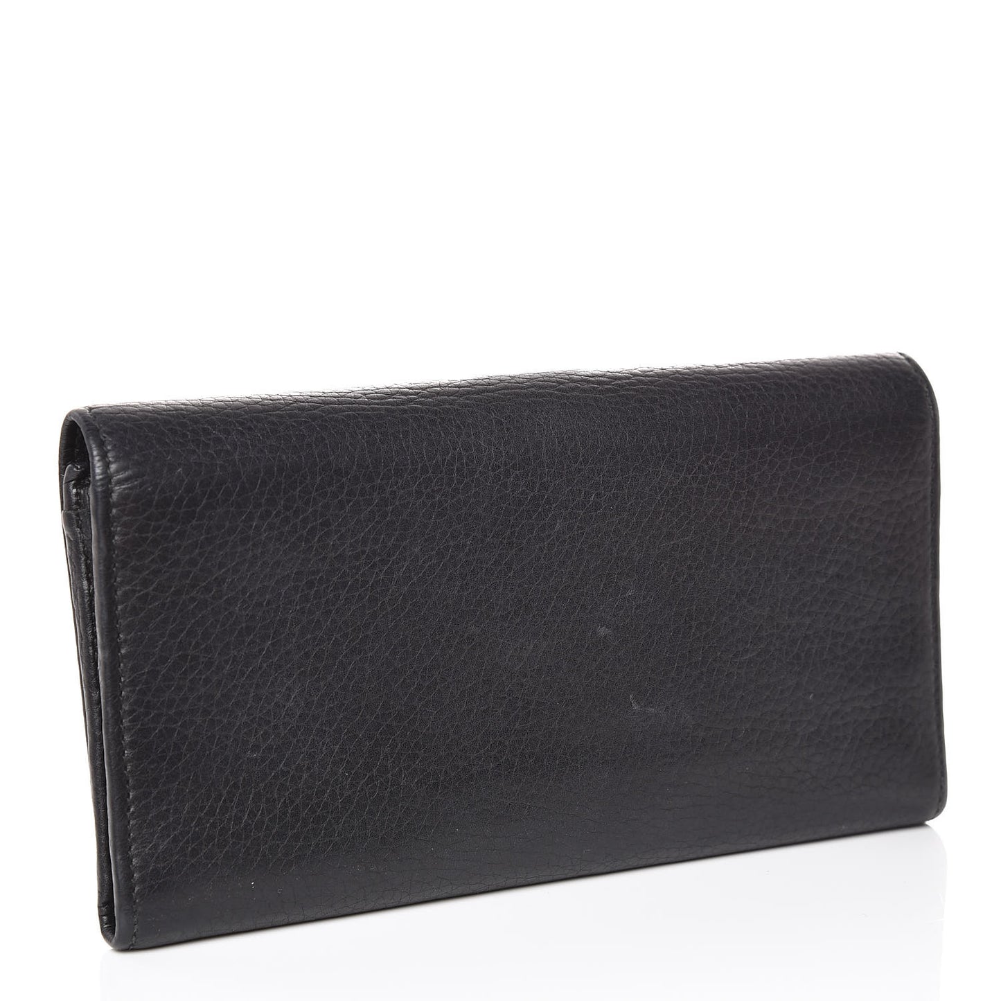 Pebbled Calfskin Large Soho Continental Wallet Black