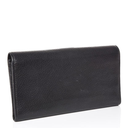 Gucci Pebbled Calfskin Large Soho Continental Wallet Black 3 of 10