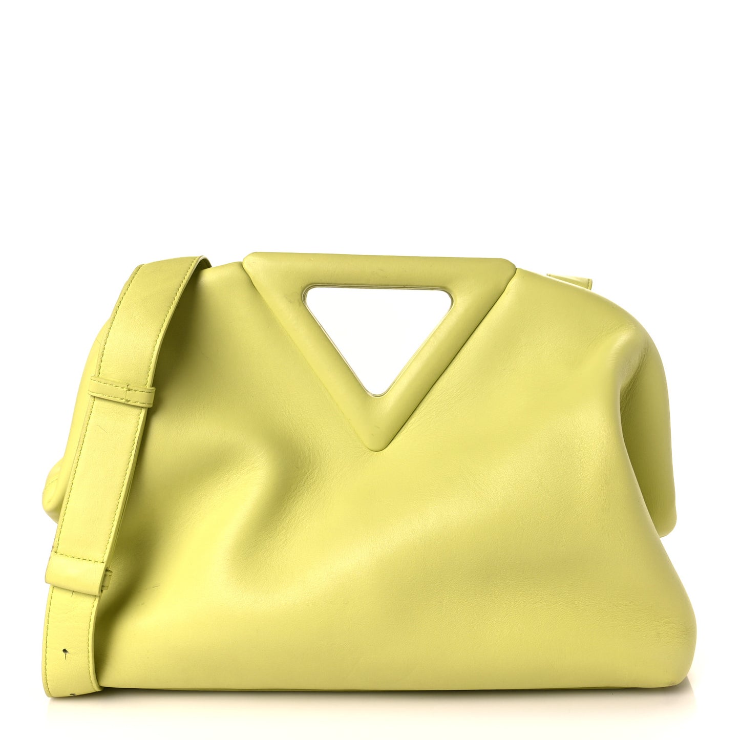 Calfskin Medium The Point Triangle Bag Seagrass