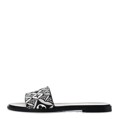 Louis Vuitton Jacquard Since 1854 Lock It Flat Mule 37 Grey 1 of 9