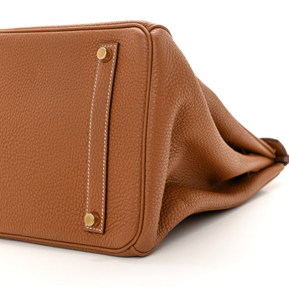 Hermes Taurillon Clemence Birkin 35 Gold 10 of 11