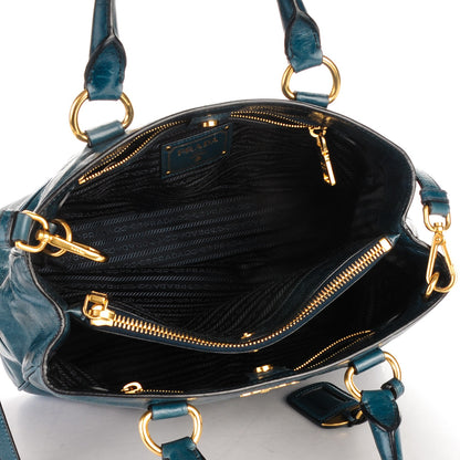 Prada Vitello Shine Tote Denim 15 of 20