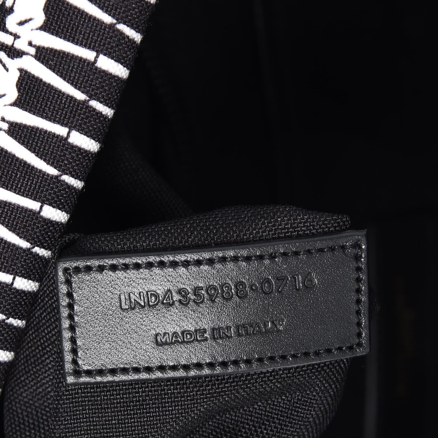 Saint Laurent Nylon City Skeleton Print Backpack Black White 6 of 7