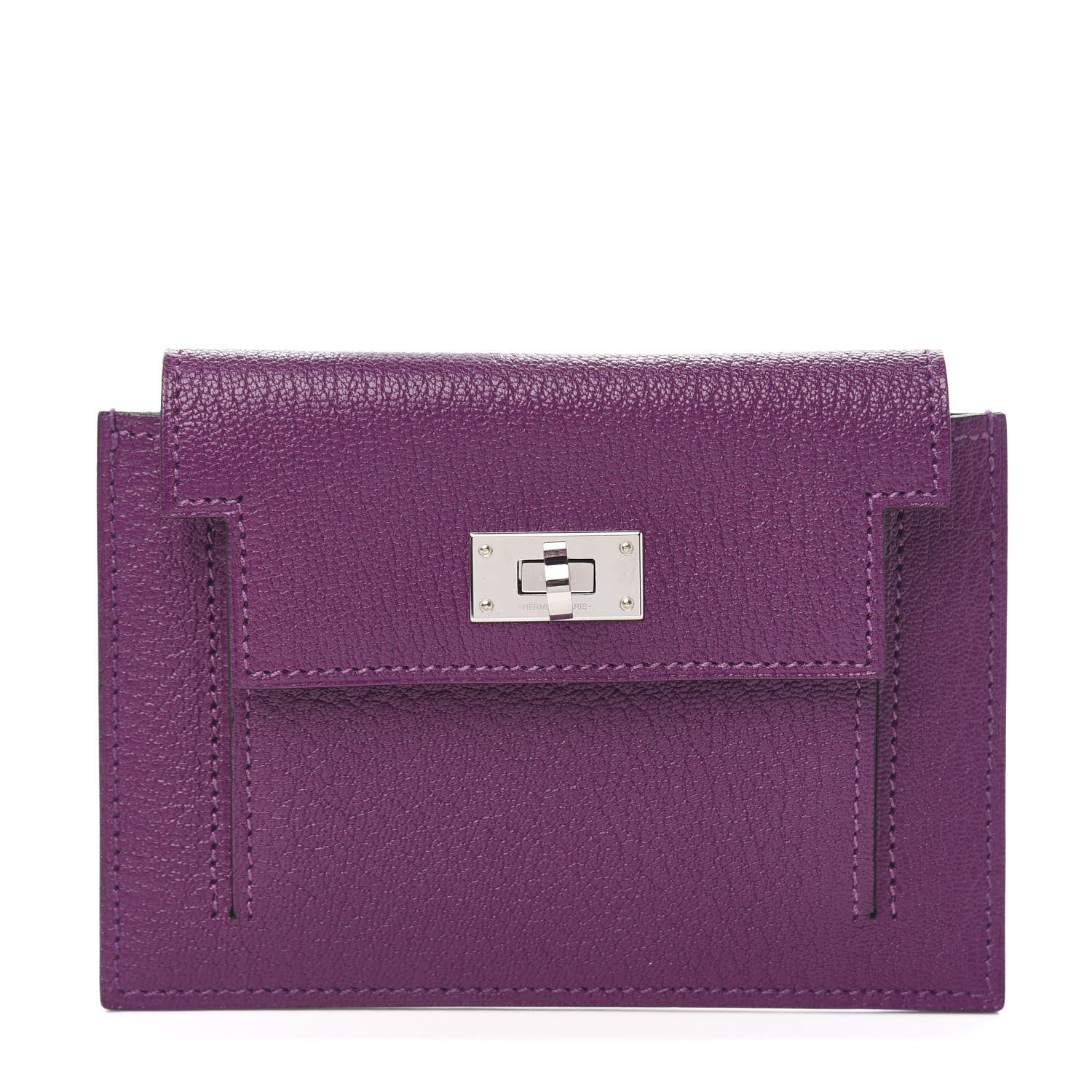 Hermes Chevre Mysore Kelly Pocket Compact Wallet Anemone 1 of 7