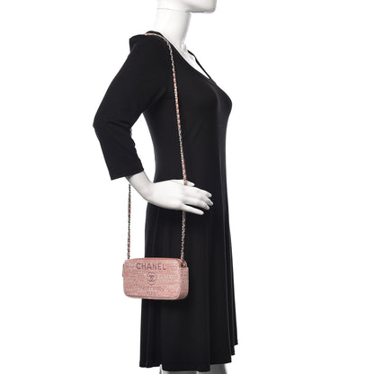 Chanel Canvas Small Deauville Clutch With Chain Pink 1 of 13