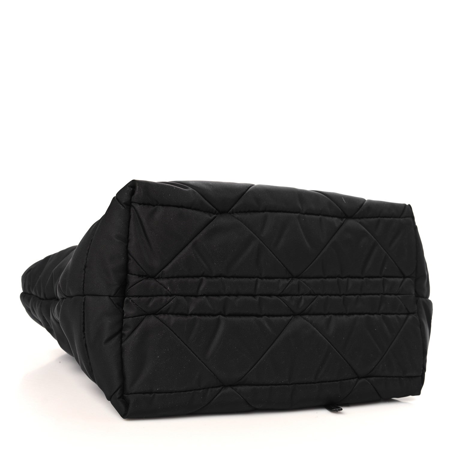 Prada Re-Nylon Nappa Triangle Quilted Padded Small Double Handled Zip Tote Black 4 of 9