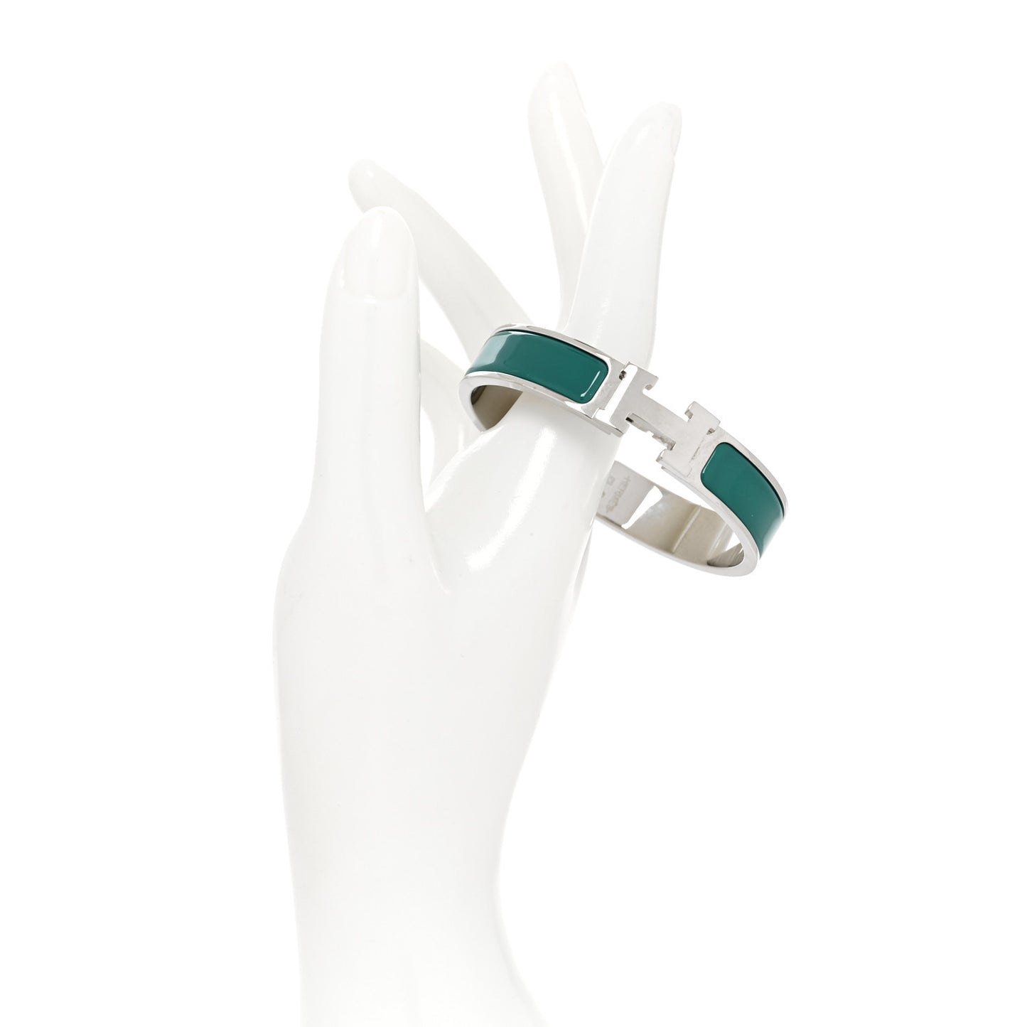 Narrow Enamel Clic Clac H Bracelet PM Vert Bleuete