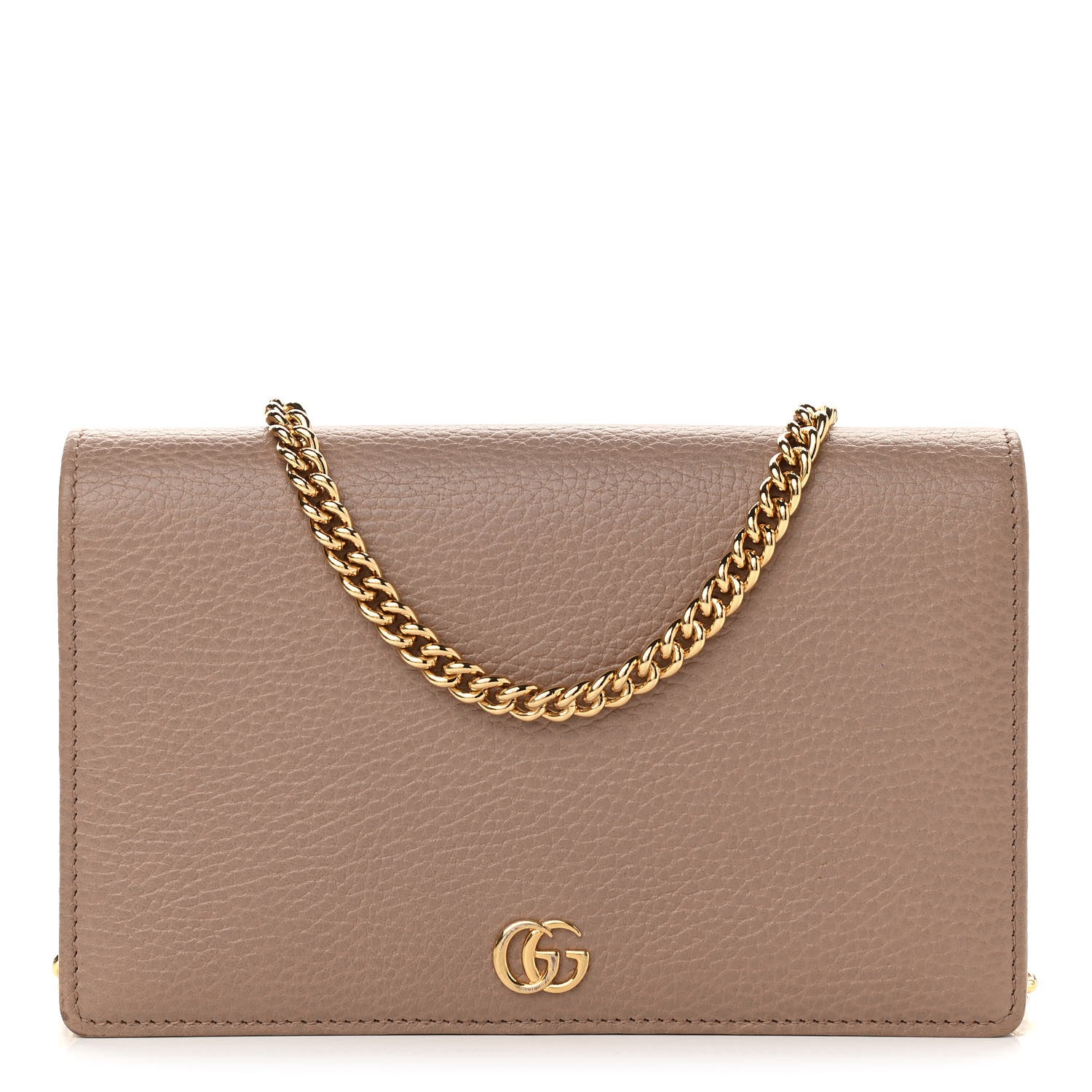 Gucci Calfskin Mini GG Marmont Chain Wallet Porcelain Rose 1 of 10