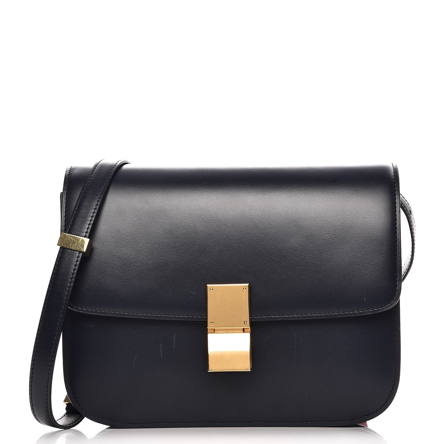Celine Box Calfskin Medium Classic Box Flap Bag Navy 1 of 10