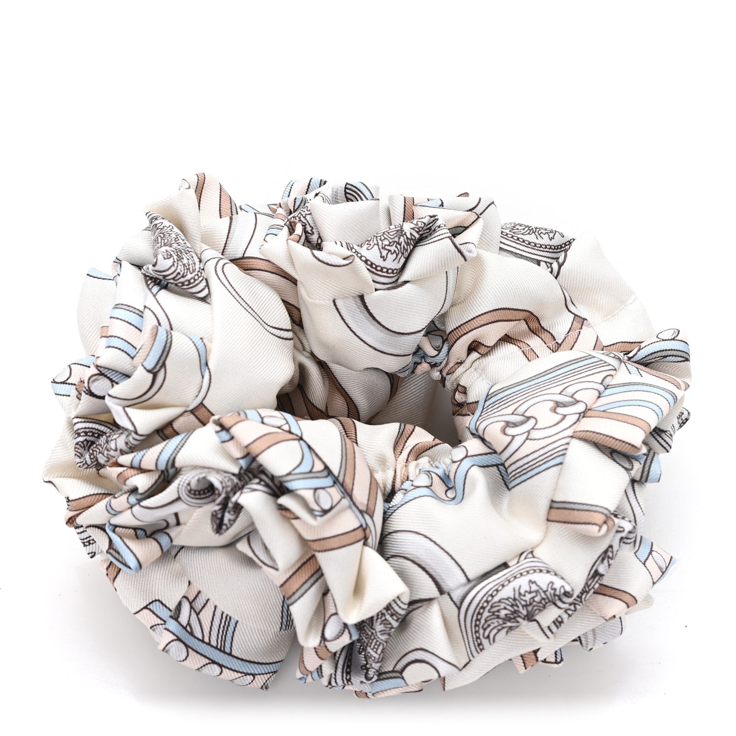 Hermes Silk Patchwork Claudia Scrunchie Multicolore 1 of 3