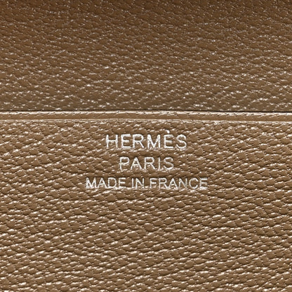 Hermes Chevre Mysore Bearn Gusset Wallet Etoupe 7 of 9
