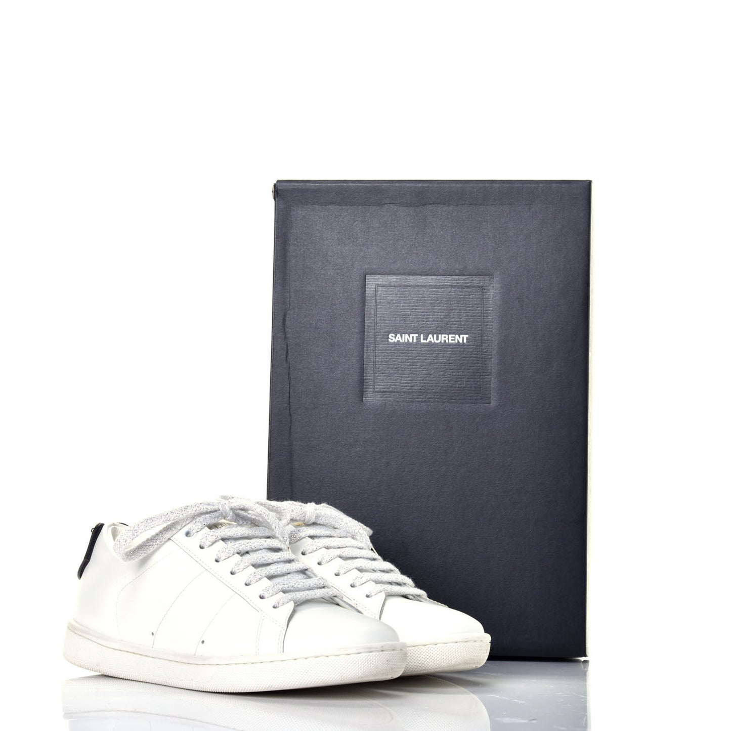 Calfskin Metallic Ayers Signature Court Lips Sneakers 36 Optic White