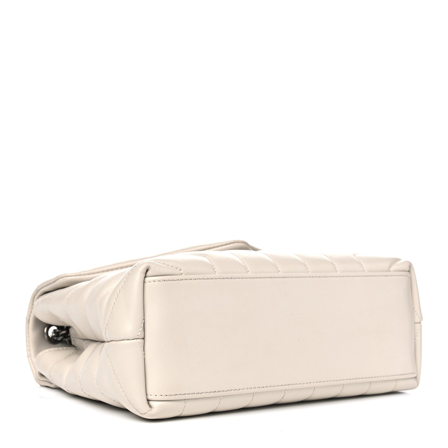 Calfskin Y Quilted Monogram Small Loulou Chain Satchel Blanc Vintage