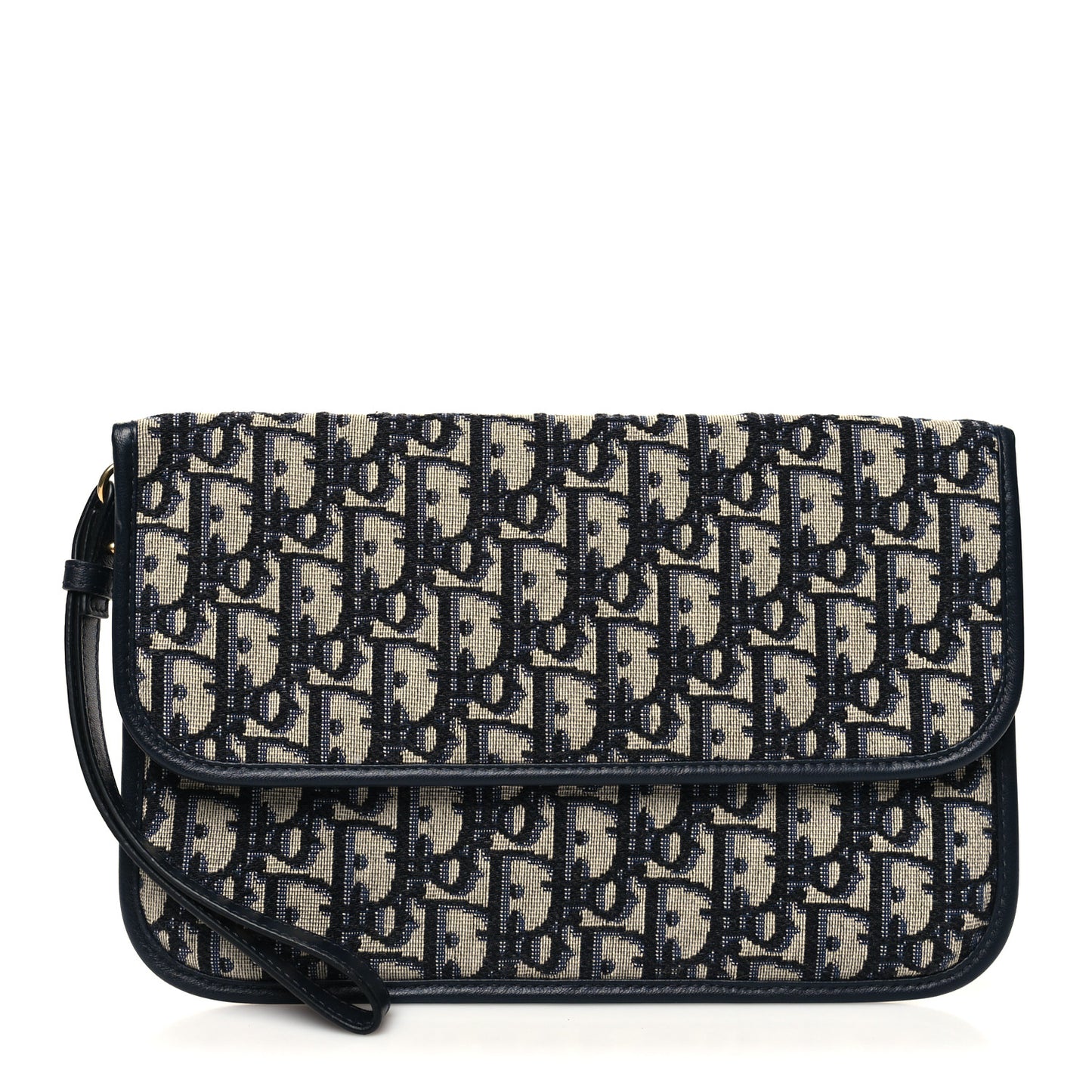 Oblique Flap Pouch Clutch Blue