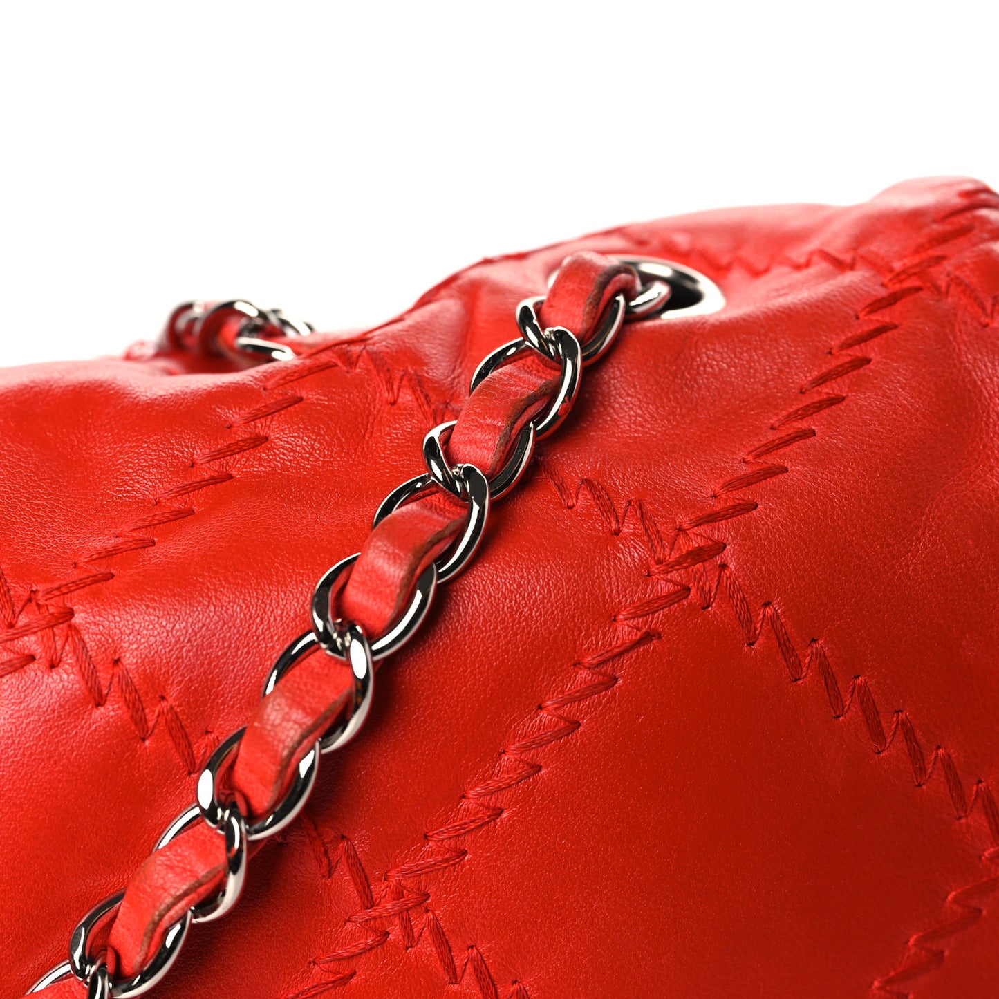Calfskin Ultimate Stitch Large Flap Red