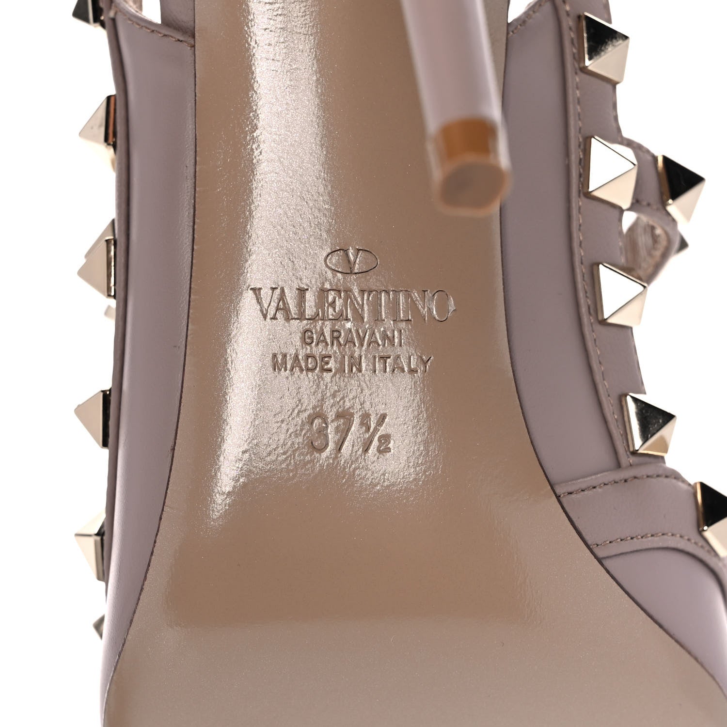 Valentino Garavani Nappa Rockstud Ankle Strap Pumps 37.5 Poudre 7 of 11