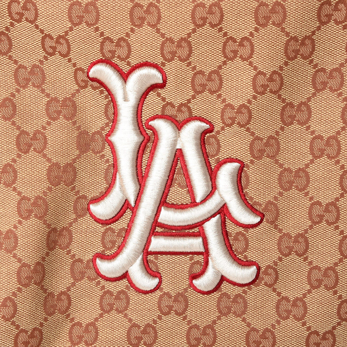 X MLB GG Monogram LA Dodgers Large Backpack Beige Ruggine Ivory
