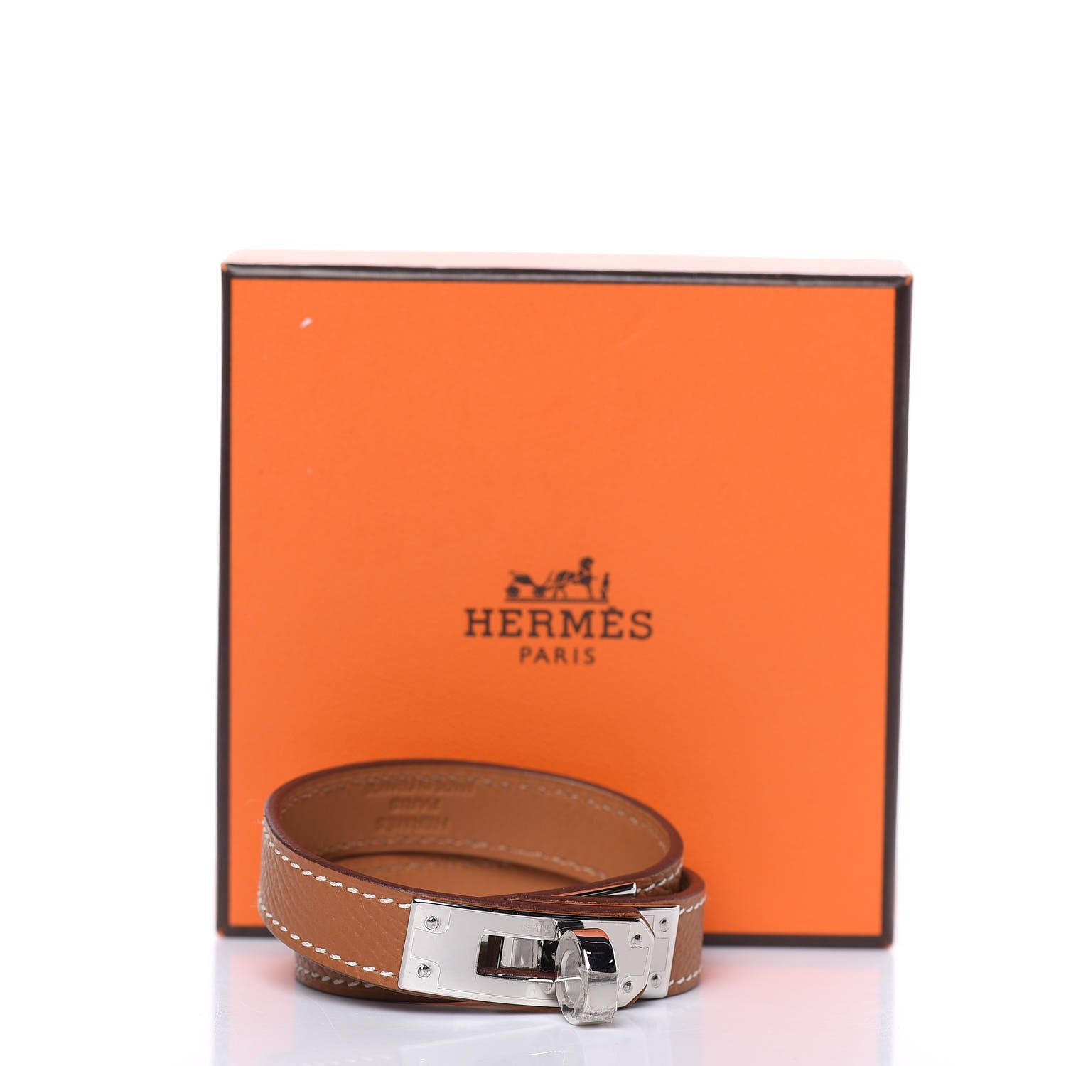 Hermes Epsom Kelly Double Tour Bracelet T1 Gold 6 of 6