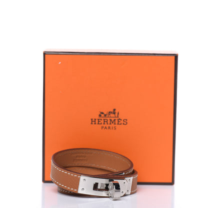 Hermes Epsom Kelly Double Tour Bracelet T1 Gold 6 of 6