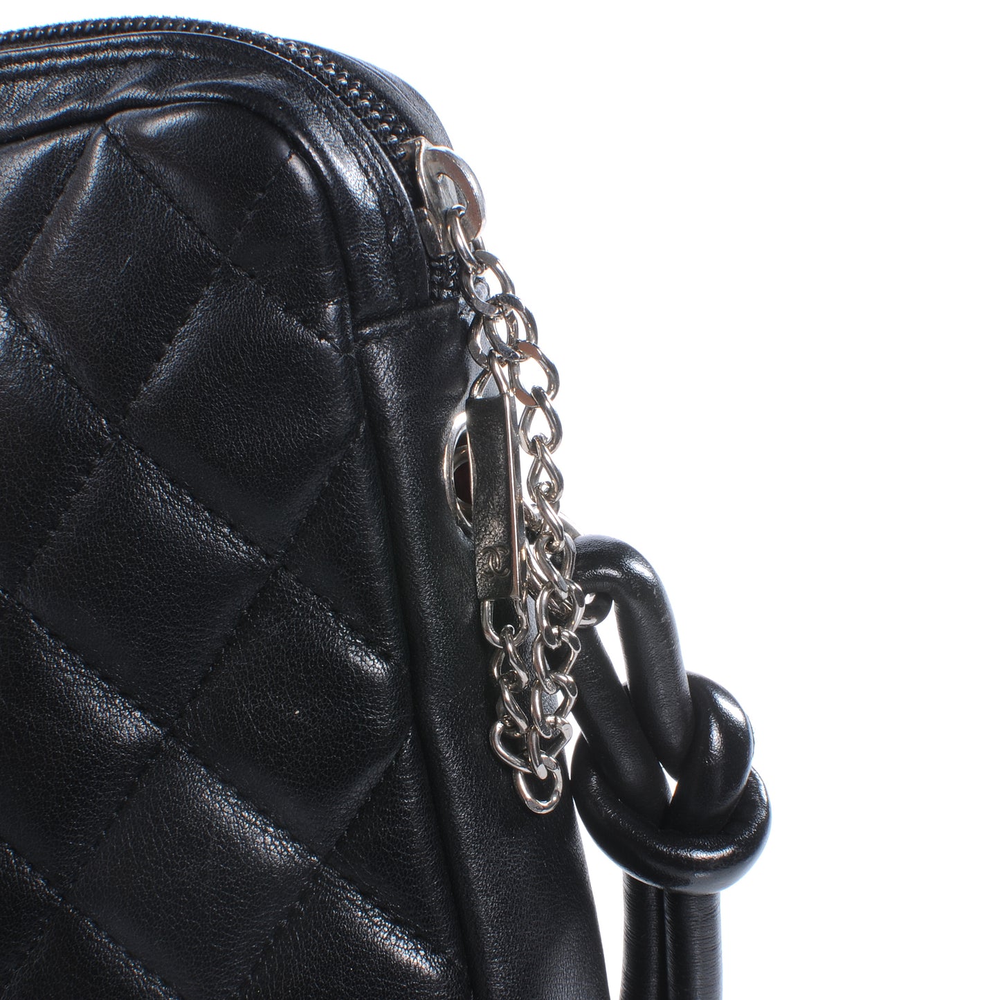 Calfskin Cambon Medium Messenger Black White