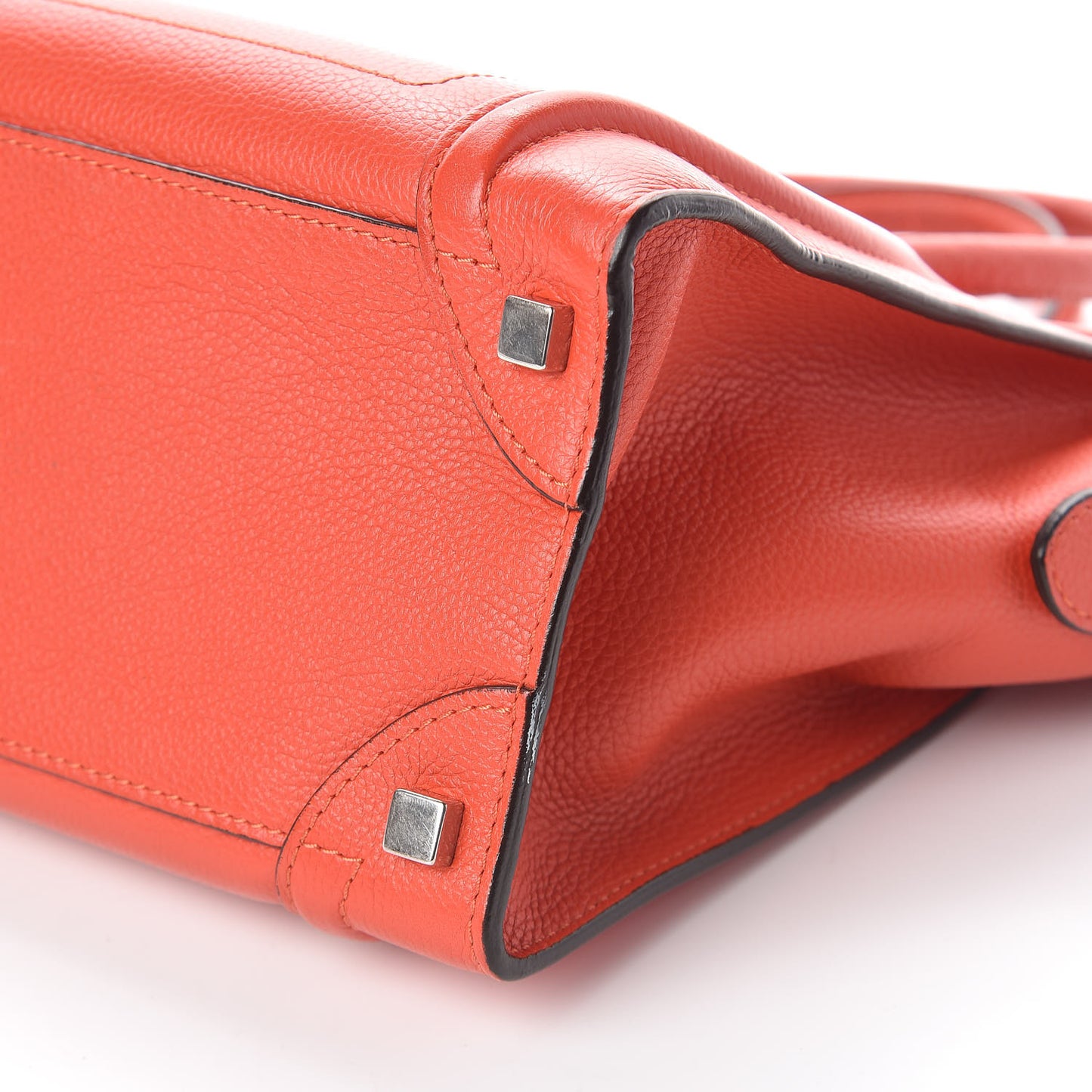 Drummed Calfskin Micro Luggage Vermillion