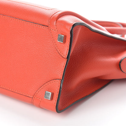 Celine Drummed Calfskin Micro Luggage Vermillion 9 of 10
