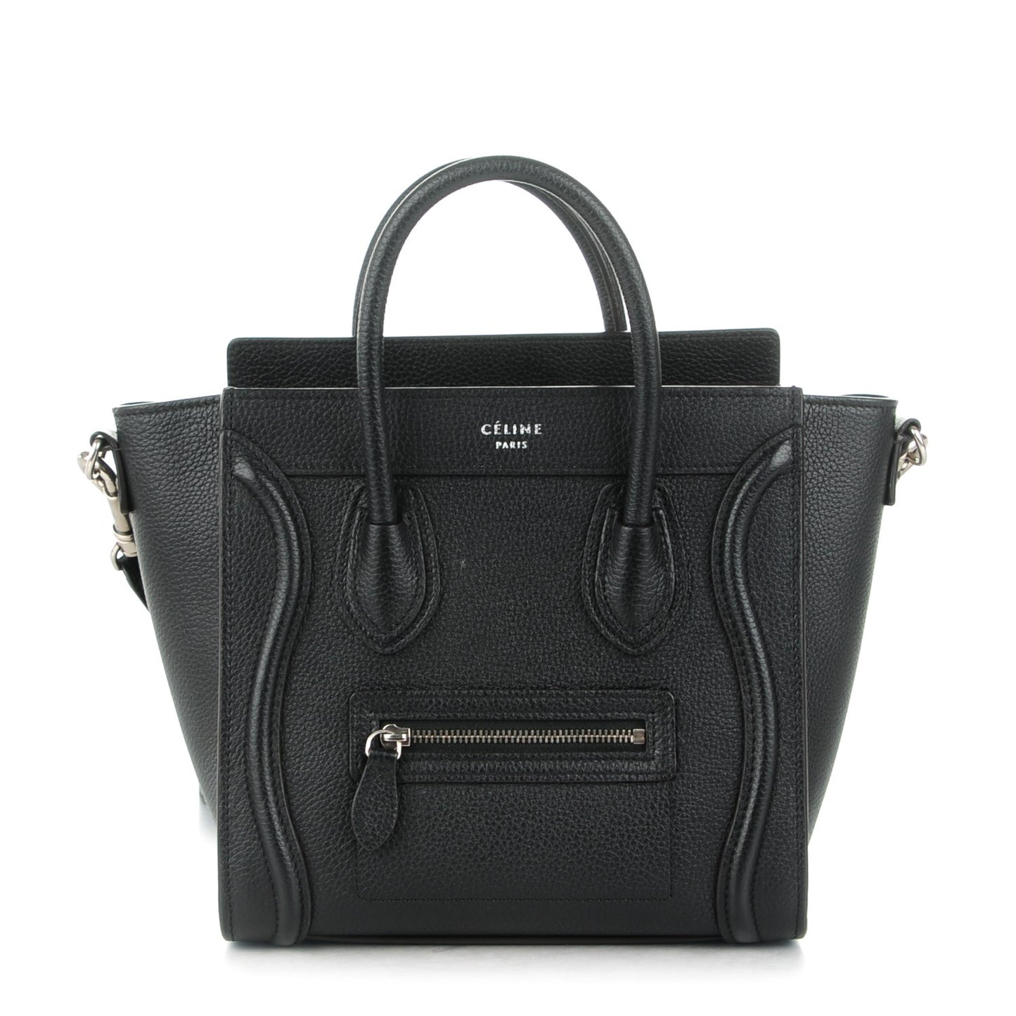 Drummed Calfskin Nano Luggage Black