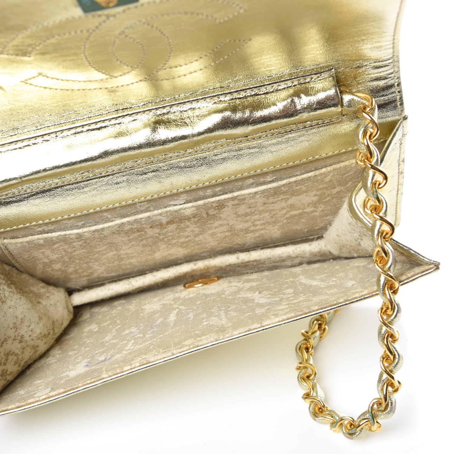 Chanel Metallic Lambskin Quilted Mini Flap Gold 5 of 16