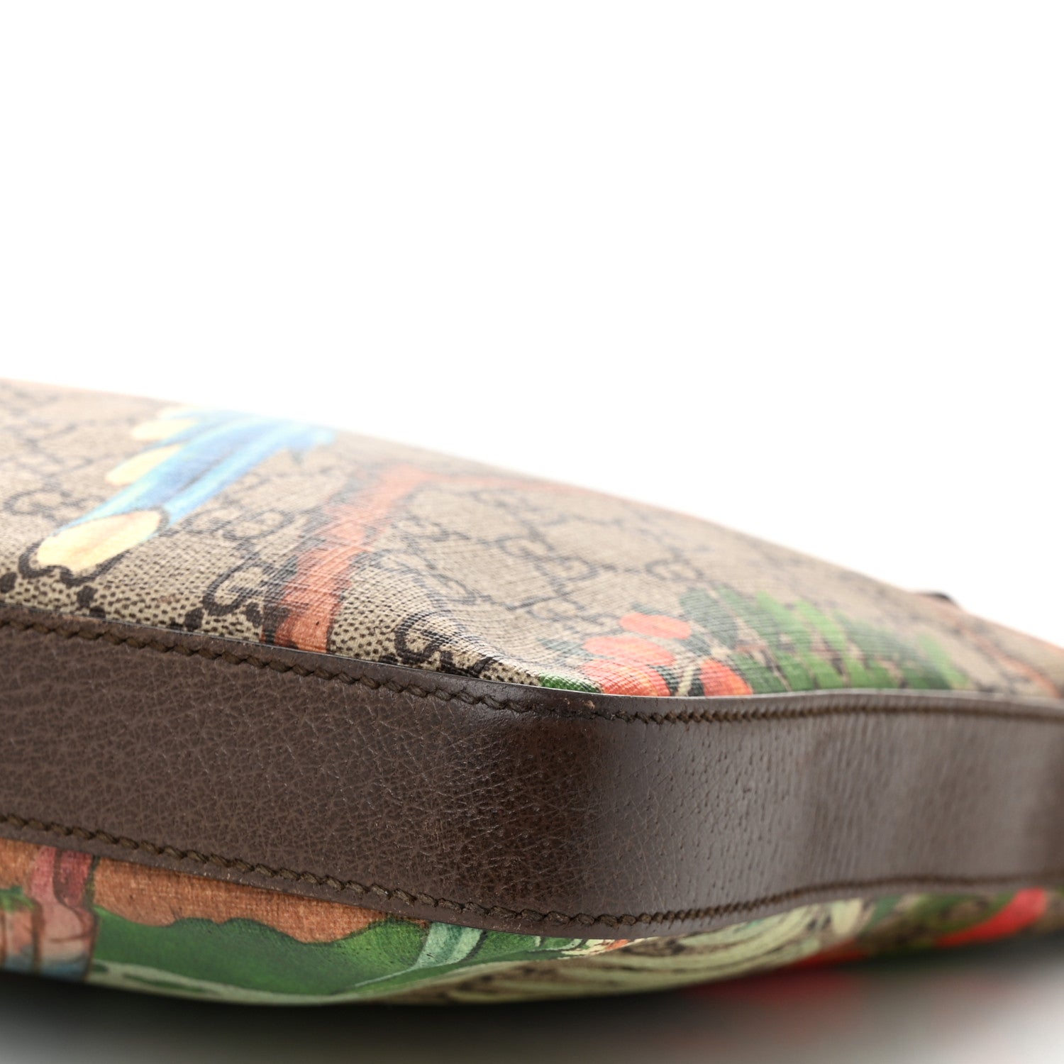 Gucci GG Supreme Monogram Tian Web Medium Flat Messenger Beige Multicolor New Acero 10 of 10