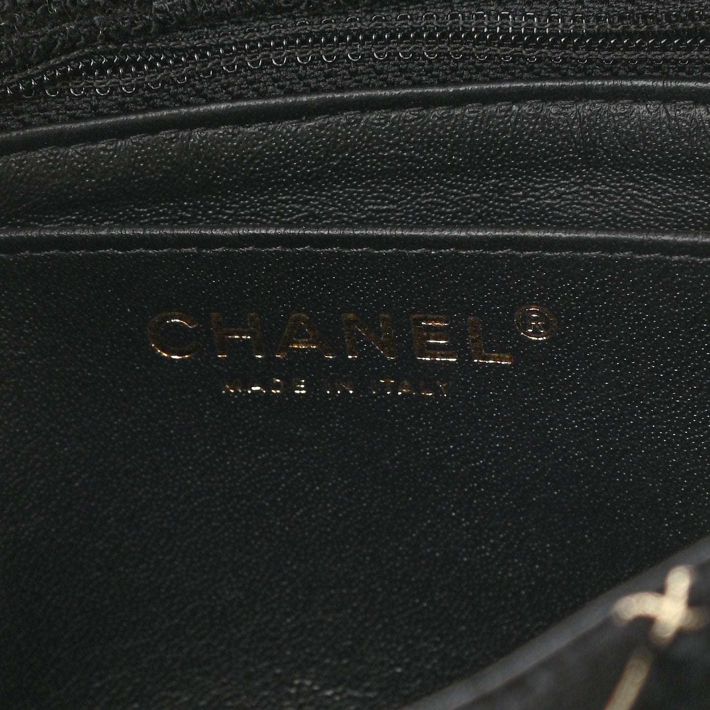 Velvet Tweed Quilted Mini Square Flap Black