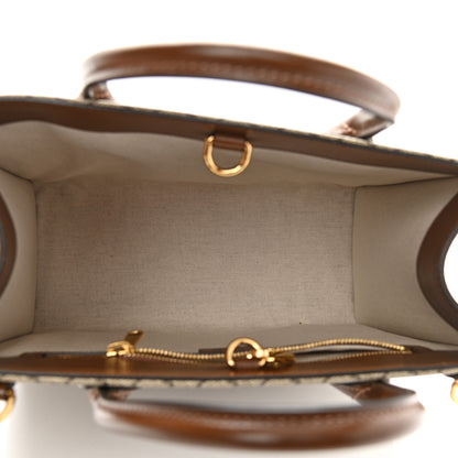 Gucci GG Supreme Monogram Azalea Calfskin Small Retro Interlocking G Tote Bag Beige Ebony Brown Sugar 5 of 10