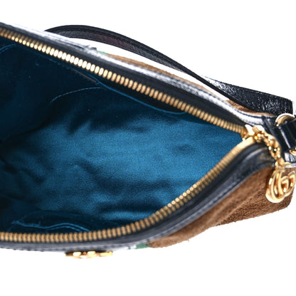 Gucci Suede Patent Web Small Ophidia Dome Shoulder Bag Nocciola Black 4 of 8
