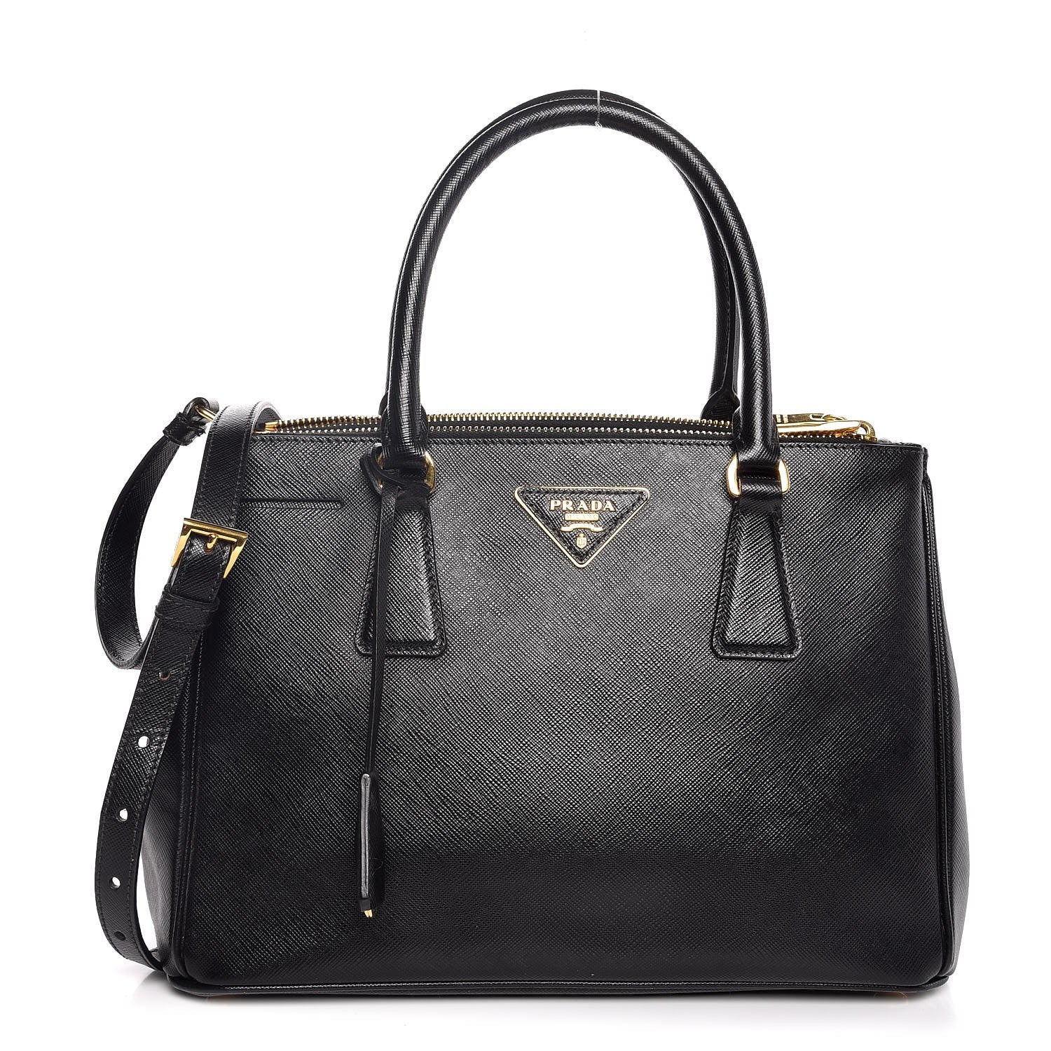 Prada Saffiano Small Galleria Double Zip Tote Black 1 of 8