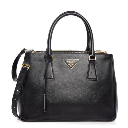 Prada Saffiano Small Galleria Double Zip Tote Black 1 of 8