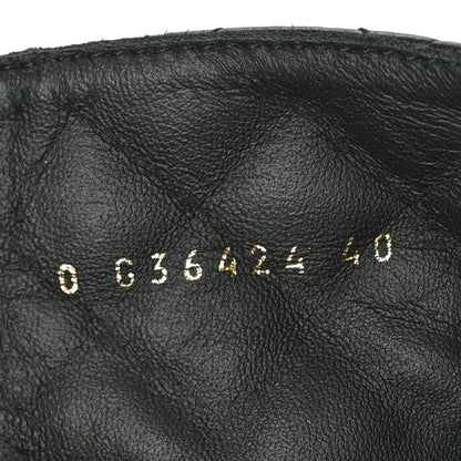 Chanel Shiny Calfskin Quilted Lace Up Combat Boots 40 Black 6 of 8