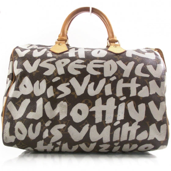 Louis Vuitton Monogram Graffiti Speedy 30 Silver 1 of 9
