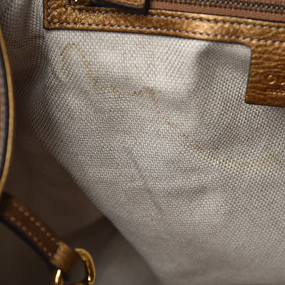 Gucci Metallic Pebbled Calfskin Medium Soho Shoulder Bag Gold Ombre 8 of 9