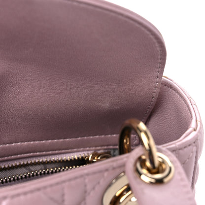 Christian Dior Metallic Lambskin Cannage Mini Lady Dior Lotus 10 of 17