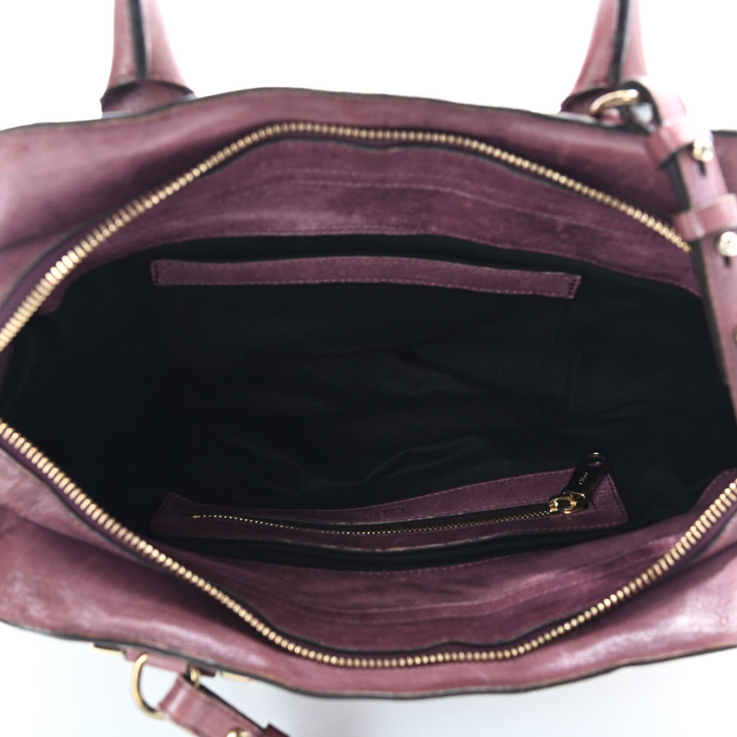 Tumbled Lambskin Small Ethel Satchel Nutmeg Moka