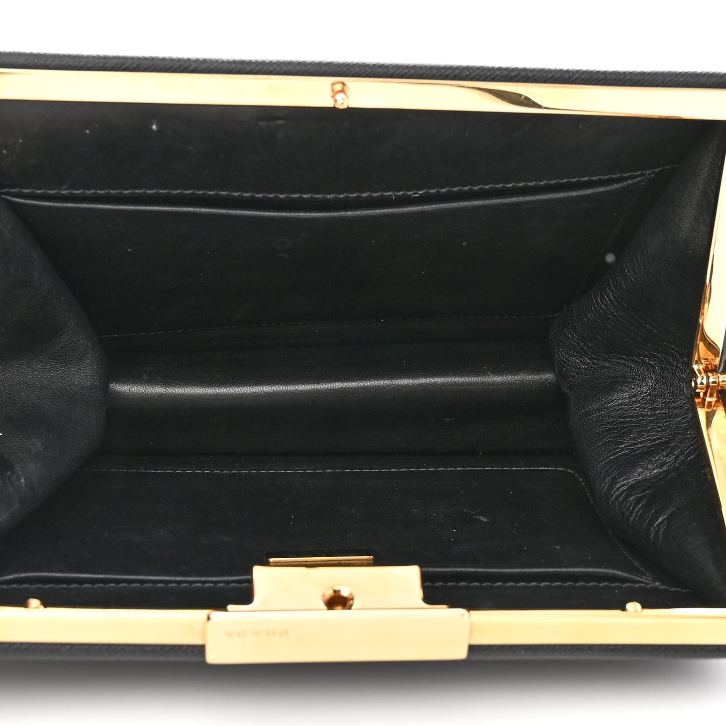 Saffiano City Calfskin Light Frame Bag Black
