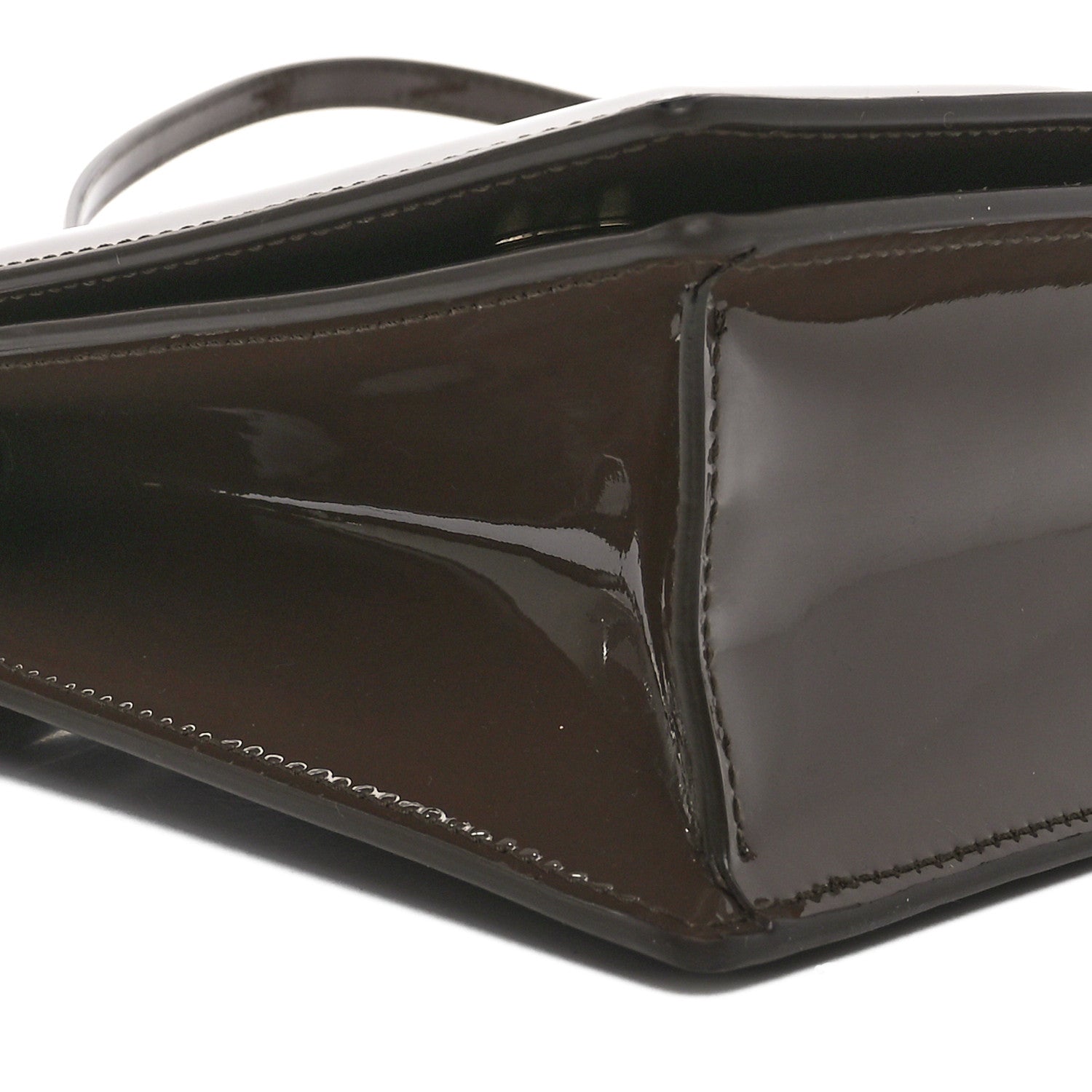 Dolce & Gabbana DOLCE GABBANA Patent DG Logo Flap Crossbody Bag Brown 8 of 9