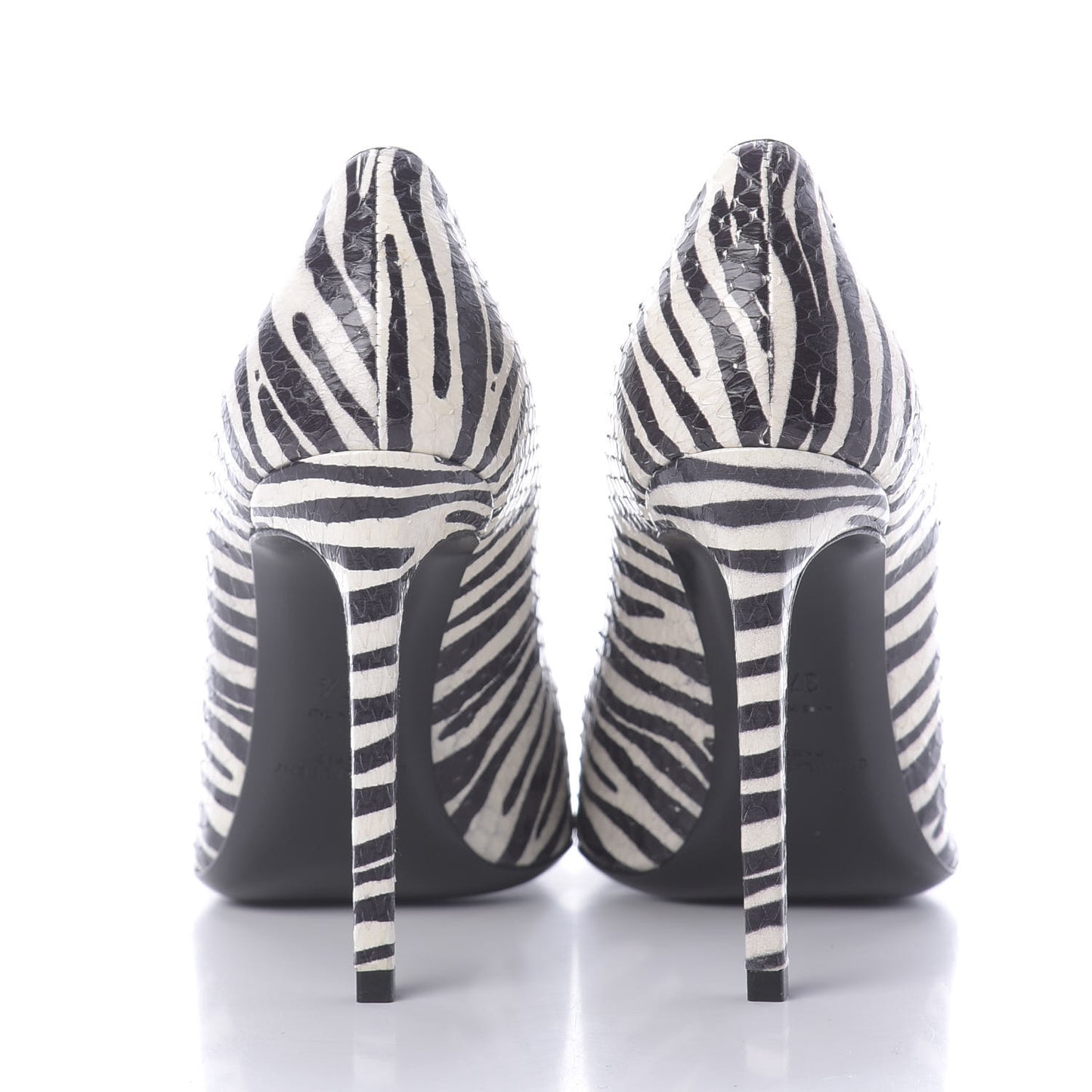 Snakeskin Zebra Print Paris Pumps 37.5 Black White
