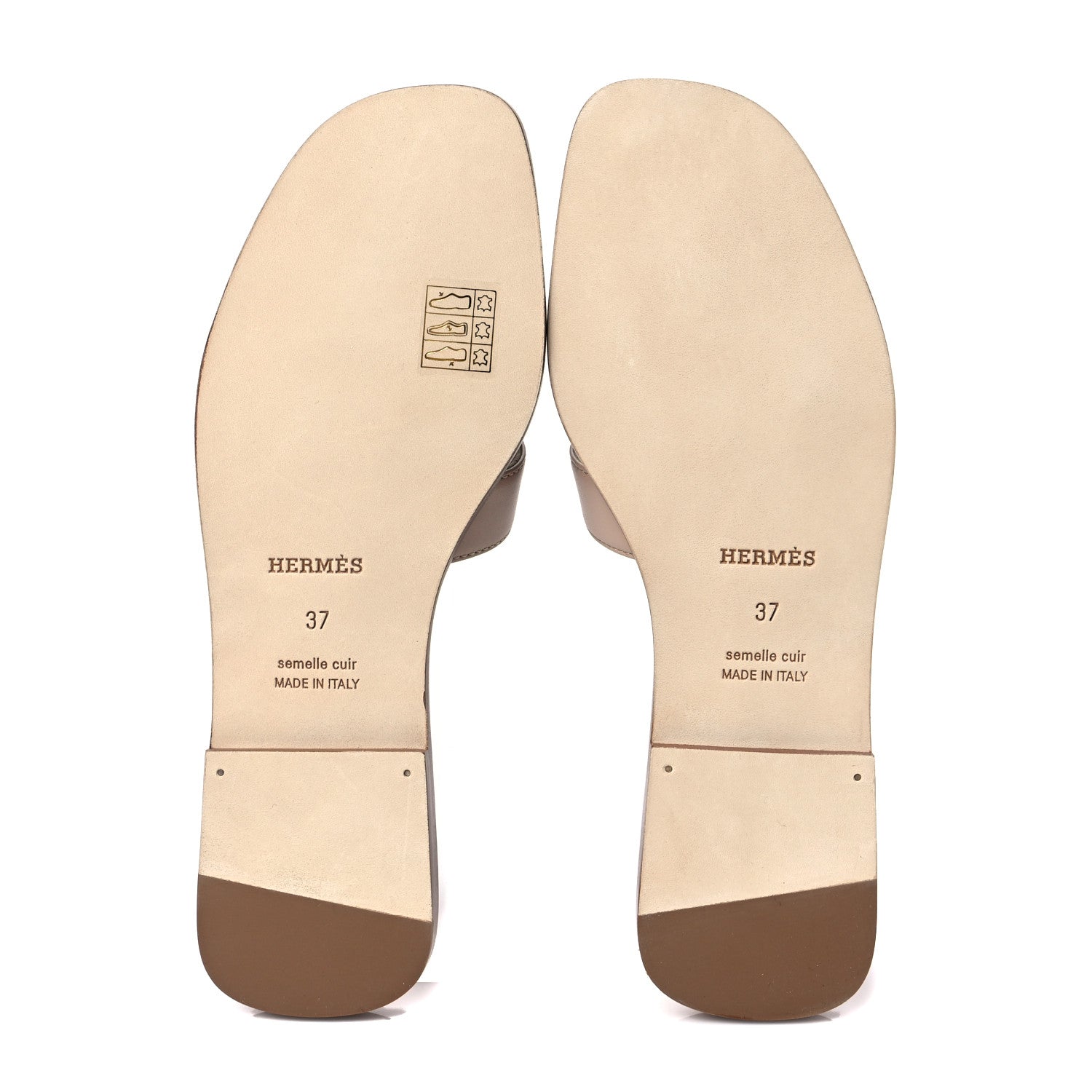 Hermes Box Calfskin Oran Sandals 37 Bois De Santal 5 of 8