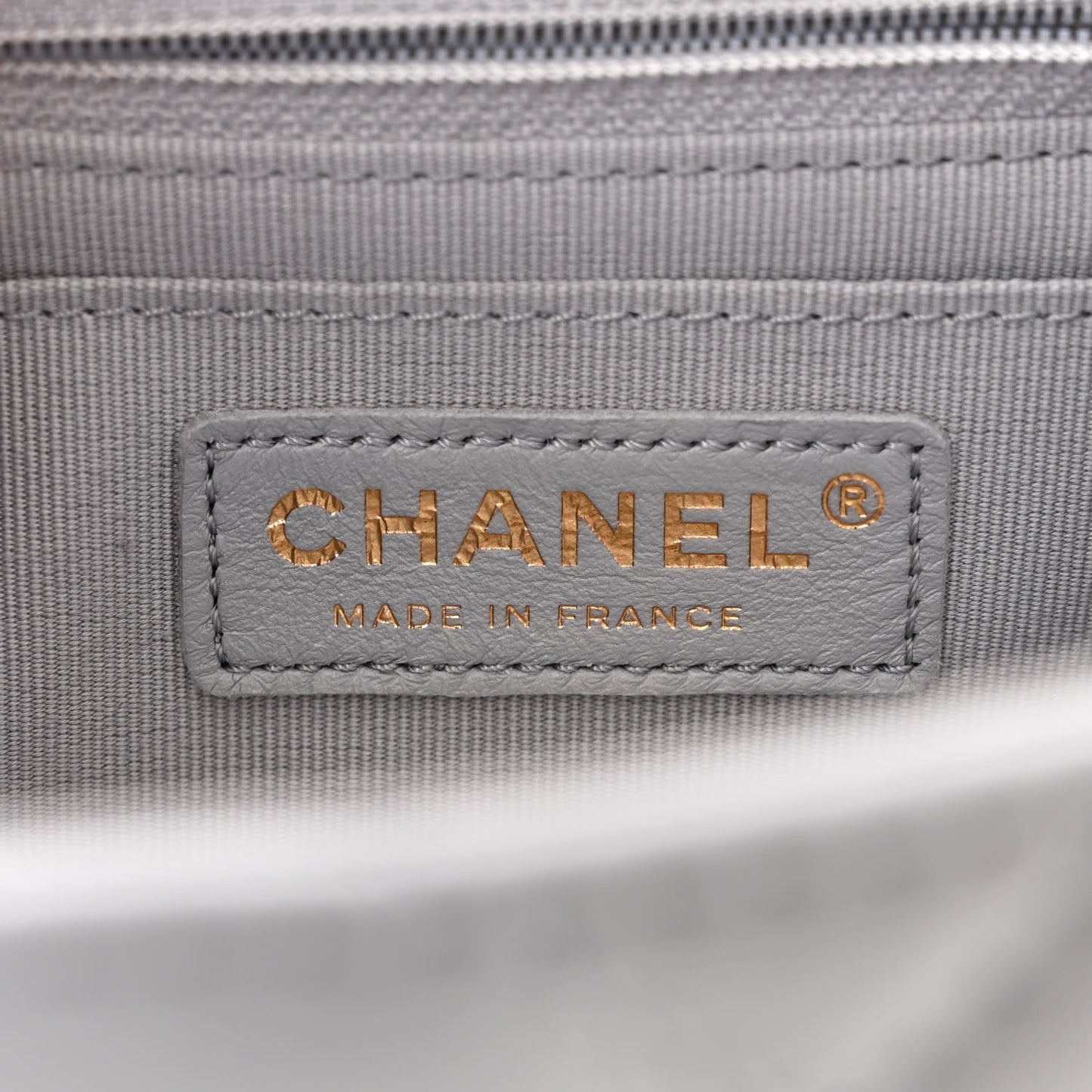 Lambskin Quilted Mini Flap Light Grey