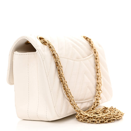 Chanel Aged Calfskin Chevron Quilted 2.55 Reissue Mini Flap White 3 of 13