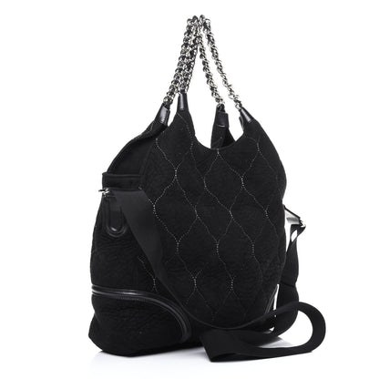 Chanel Microsuede Quilted Rodeo Drive Hobo Black 4 of 11